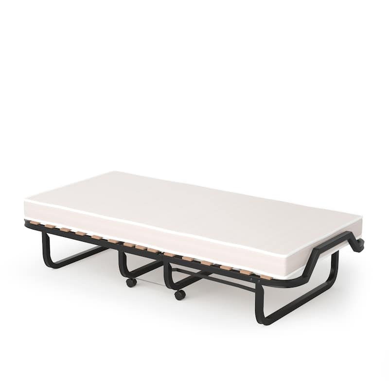 Comfort Folding Guest Bed with Memory Foam Made in Italy - White