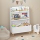 preview thumbnail 3 of 6, Kids Bookshelf, Book and Magazine Rack, Book Organizer, toy Storage Cabinet Organizer, White