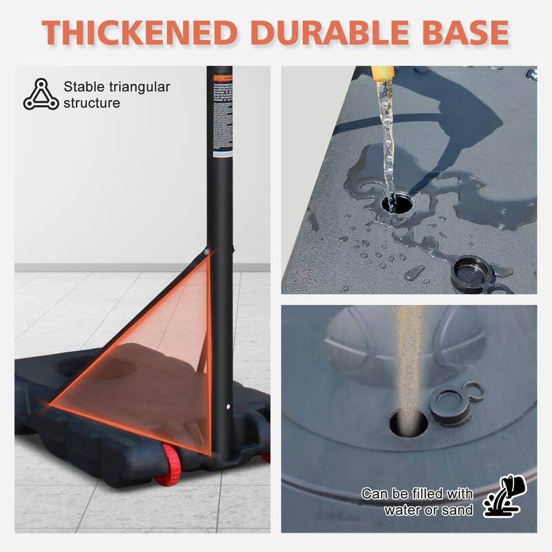 Basketball Hoop 5.73-10FT Height Adjustable Portable Basketball Goal,Basketball Stand 44in Backboard with Wheels Orange