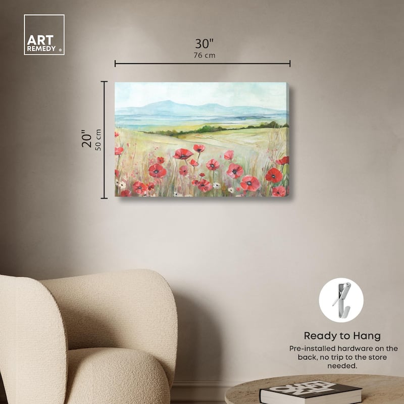 The Poppy Field Canvas by Art Remedy, Gallery Wrapped