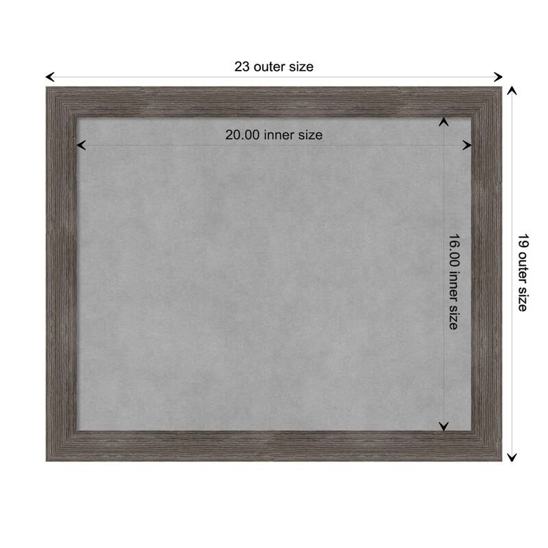 Amanti Art Pinstripe Lead Grey Framed Magnetic Board - Board Size 20x16