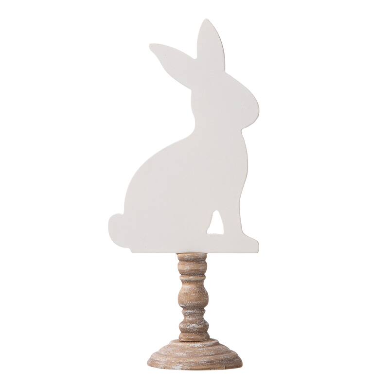Glitzhome Set of 2 Easter Wooden Bunny Table Decor Spring Gift