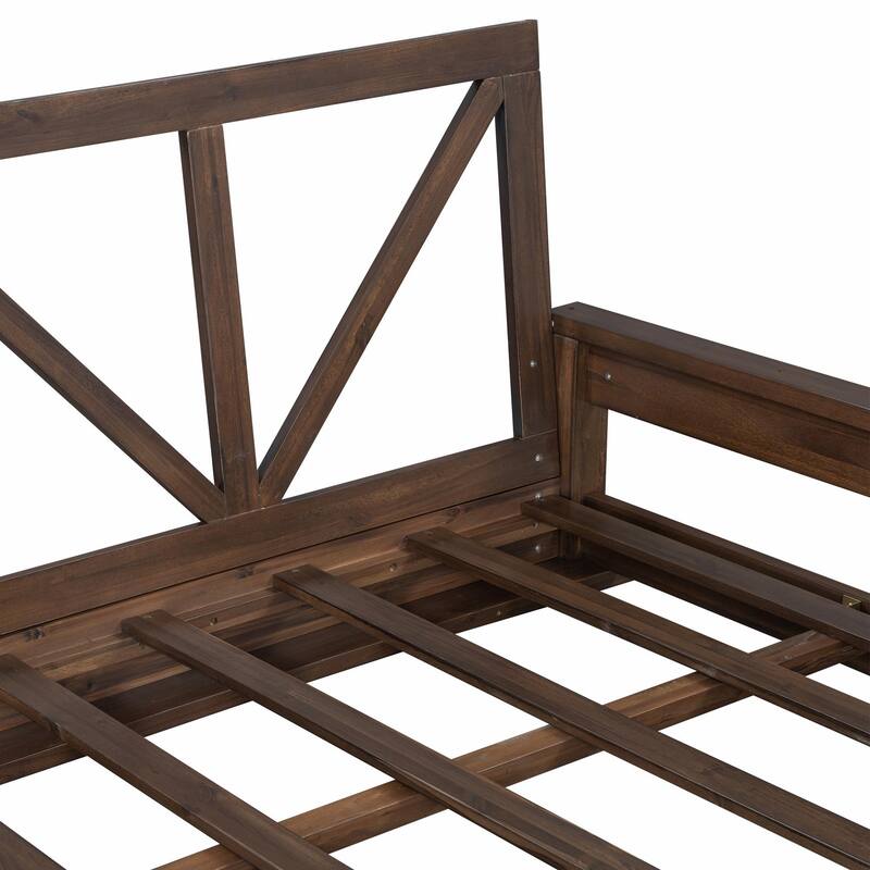 Twin Size Patio Swing Bed Modern Porch Swing Hanging Bed Frame with 16.4ft Hemp Ropes