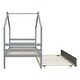 preview thumbnail 11 of 10, Twin House Bed with Trundle and Pull-out Design Wooden Frame for Kids Room
