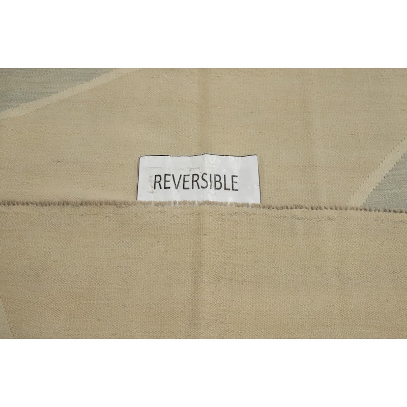 Hand Woven Southwestern Wool Beige Geometric Area Rug - 9' 1'' X 5' 10''