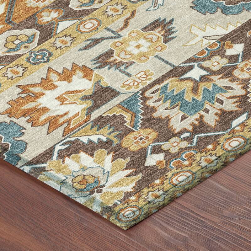 Machine Washable Indoor/ Outdoor Traditional Aspen Chantille Rug
