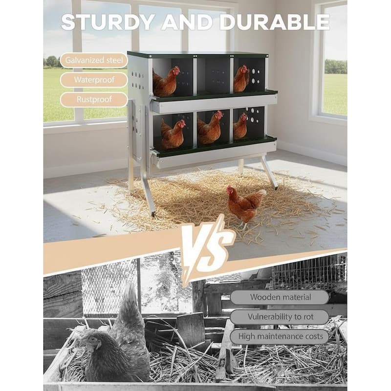 Chicken Nesting Boxes, with 6 Compartment