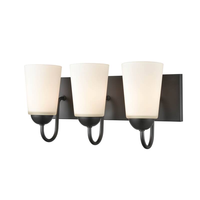 Millennium Lighting Ivey Lake 3 Light Bathroom Vanity Fixture in Multiple Finishes with Frosted Glass Shades