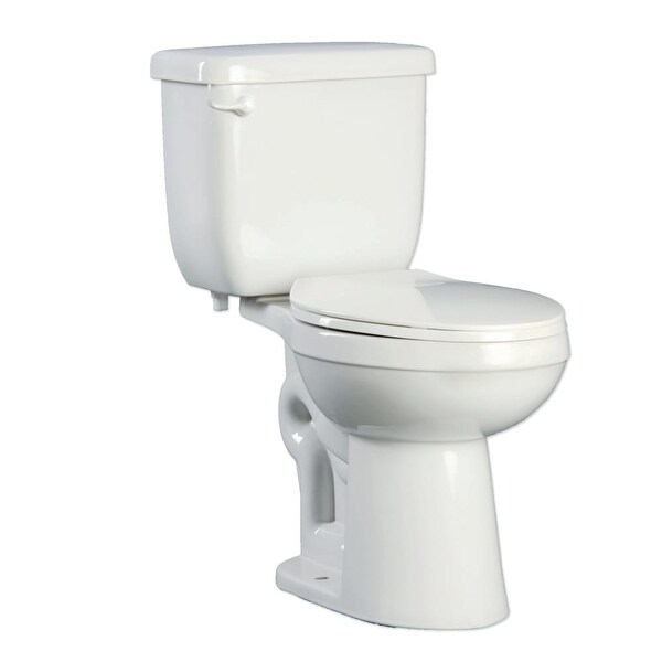 PROFLO PFCT101HE Two-Piece High Efficiency Toilet With Elongated Bowl and Left Mounted Trip Lever (Seat and Wax Ring Included)