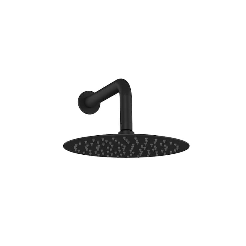 Refuge 10-in Rain Showerhead Combo with Adjustable Handshower Slide Bar and Pressure Balanced Mixing Valve Matte Black