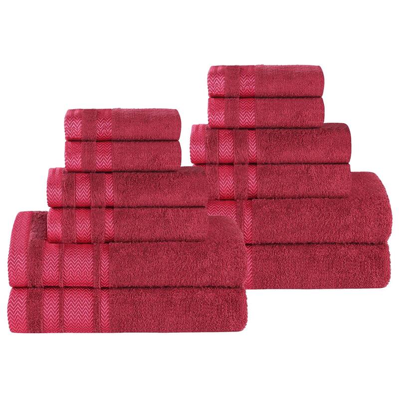 Superior Hays Cotton Medium Weight 12 Piece Bathroom Towel Set
