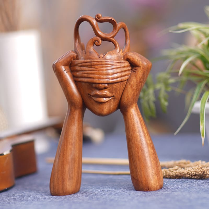 Novica Handmade Surprising You Wood Statuette