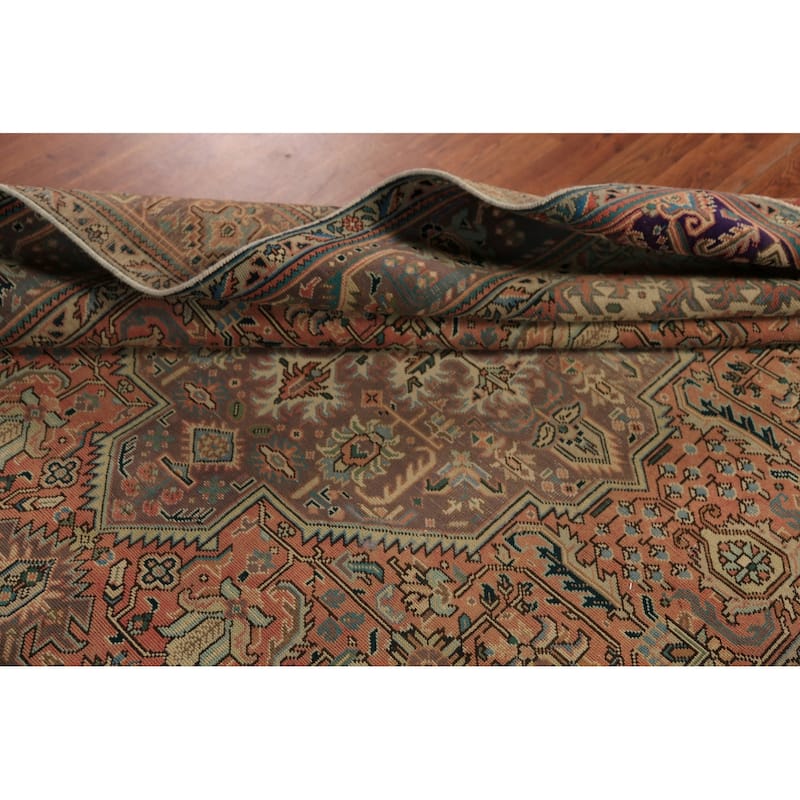 Geometric Tabriz Persian Vintage Area Rug Handmade Wool Carpet - 6'7" x 9'7"