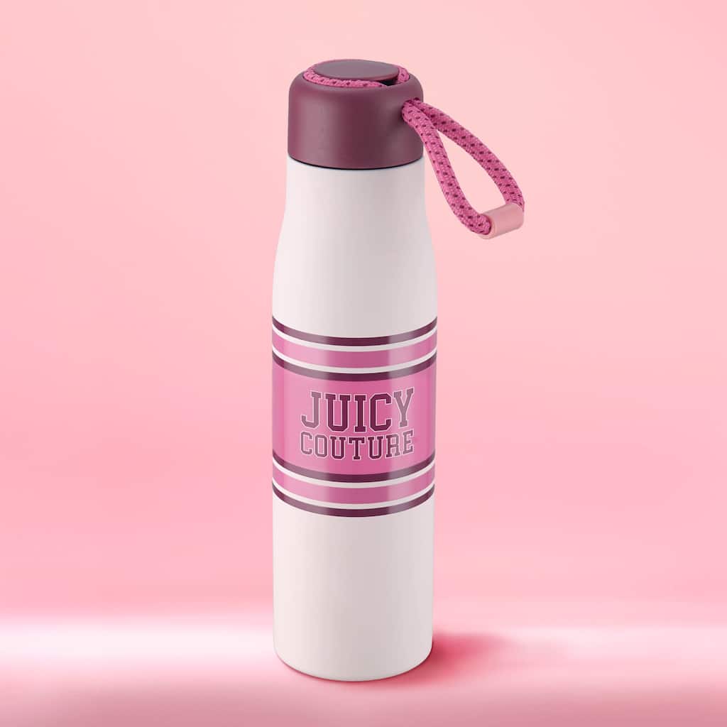 Juicy Couture Luxe Loop Hydration Stainless Steel Tumbler With Woven Loop Handle