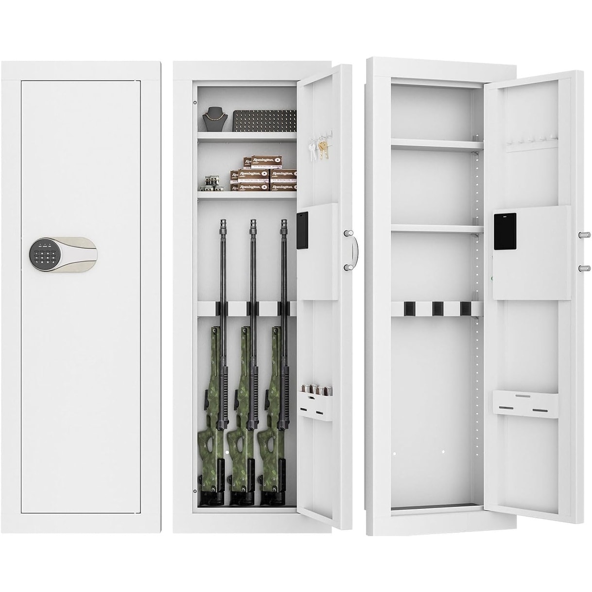 Wall Mounted Hidden Gun Safe Cabinet with Removable Shelves Fully assembled