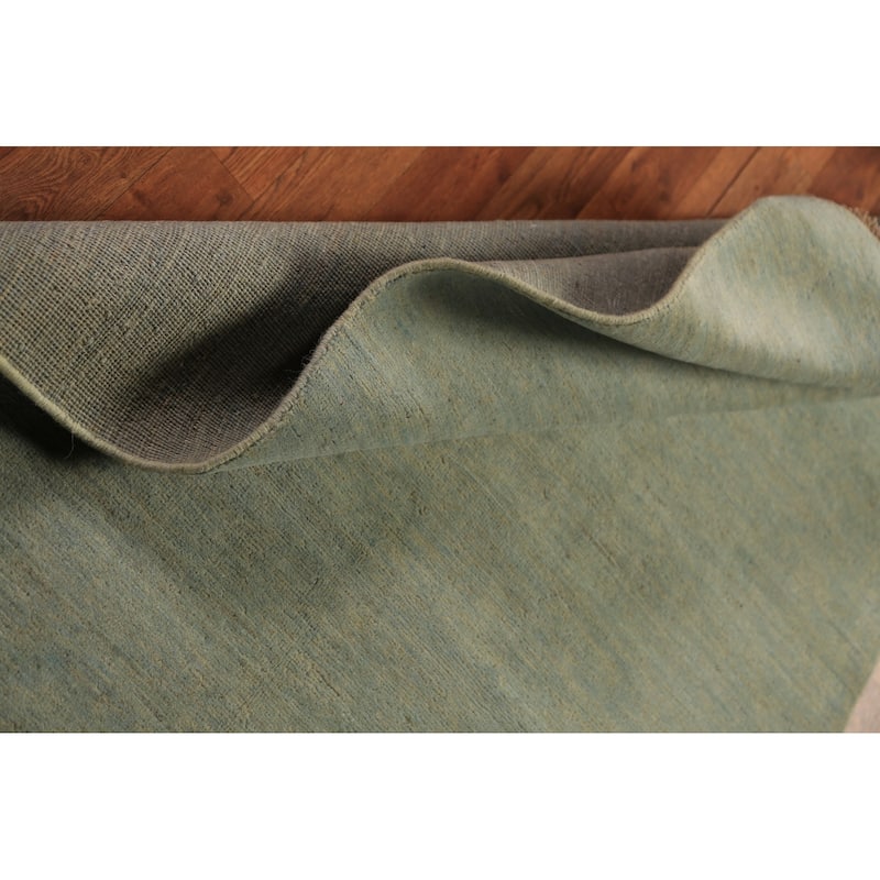 Green Gabbeh Modern Rug Hand-Knotted Wool Carpet - 3'10" x 6'0"