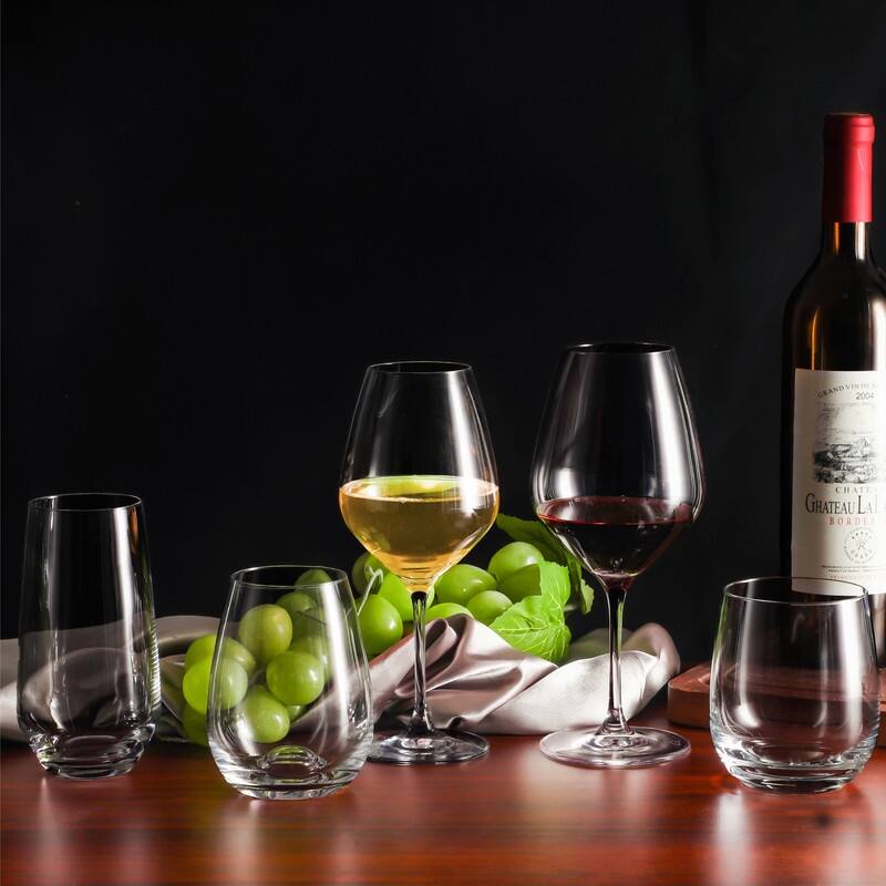 TABLE 12 14.5-Ounce White Wine Glasses, Set of 6, Lead-Free Crystal, Break Resistant