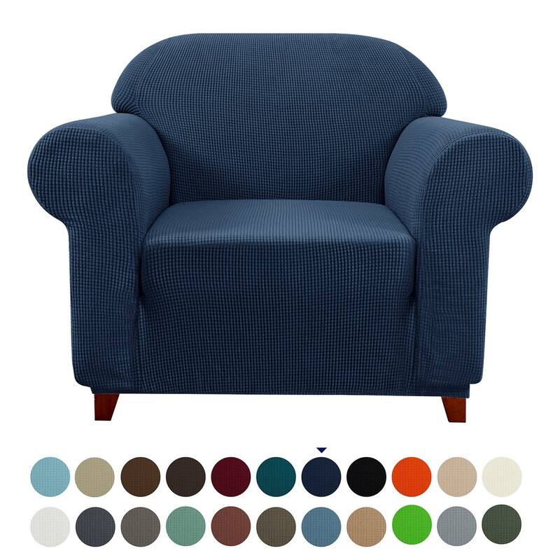 Subrtex Stretch Armchair Slipcover 1 Piece Spandex Furniture Protector - Navy