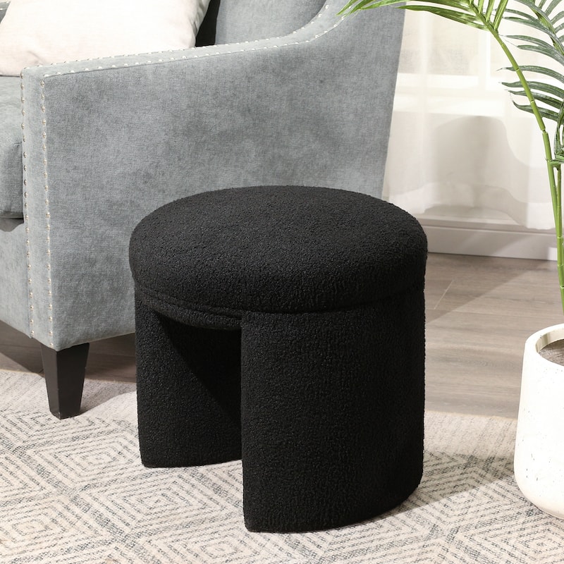 Adeco Ottoman Small Teddy Low Foot Stool Vanity Stool
