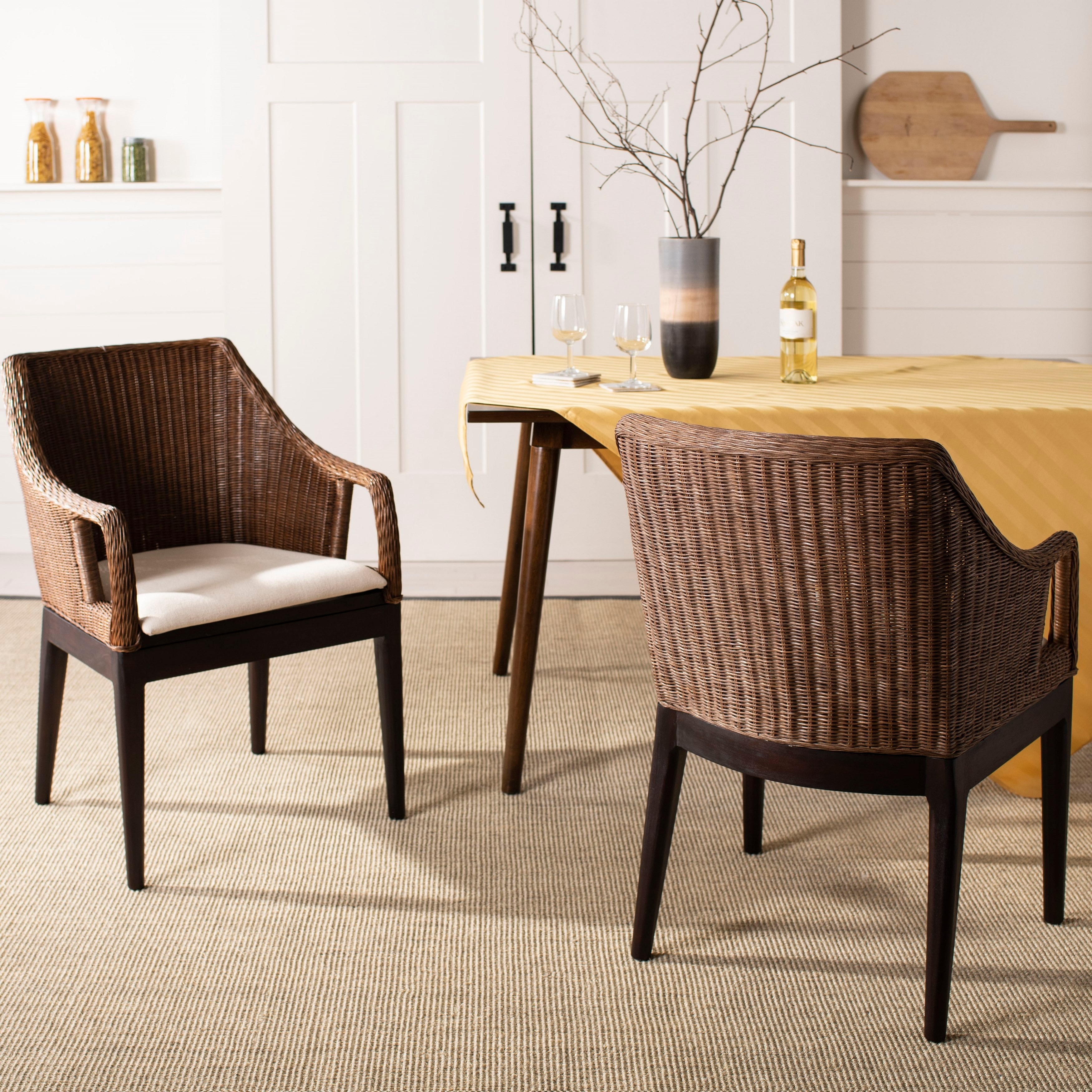 Shop Safavieh Rural Woven Dining Enrico Multi Brown Arm Chair