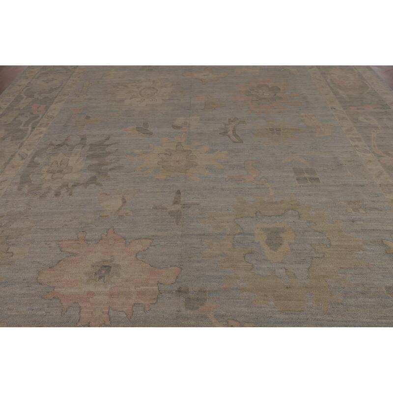 Oriental Oushak Turkish Large Area Rug Hand-Knotted Wool Carpet - 10'2"x 13'11"