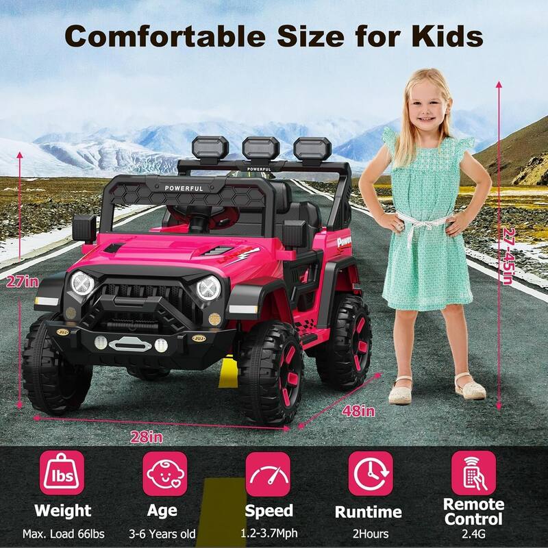 12V Kids Ride On Truck Car with Parent Remote Control for Best Kids Gift