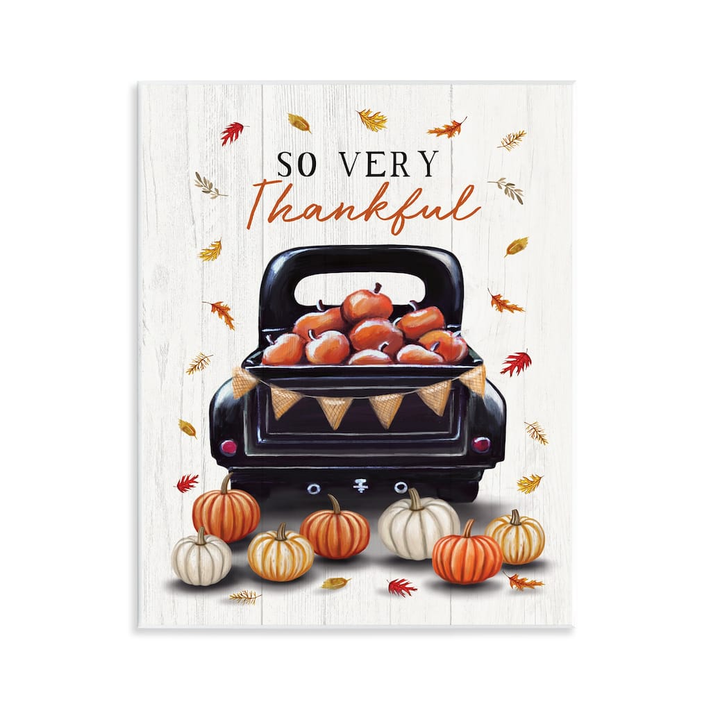 Stupell Autumnal So Very Thankful Wall Plaque Art Design By Elizabeth Tyndall
