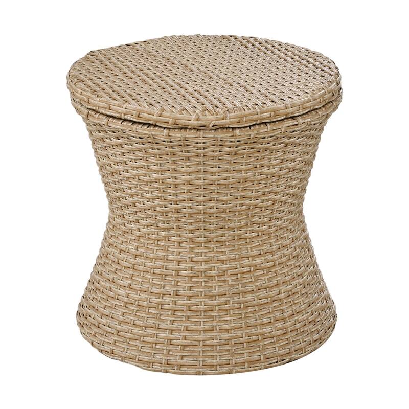 5 Pcs Outdoor Patio Furniture Set, All-Weather Patio Conversation Set with Wicker Cool Bar Table, Single Chairs and Ottomans
