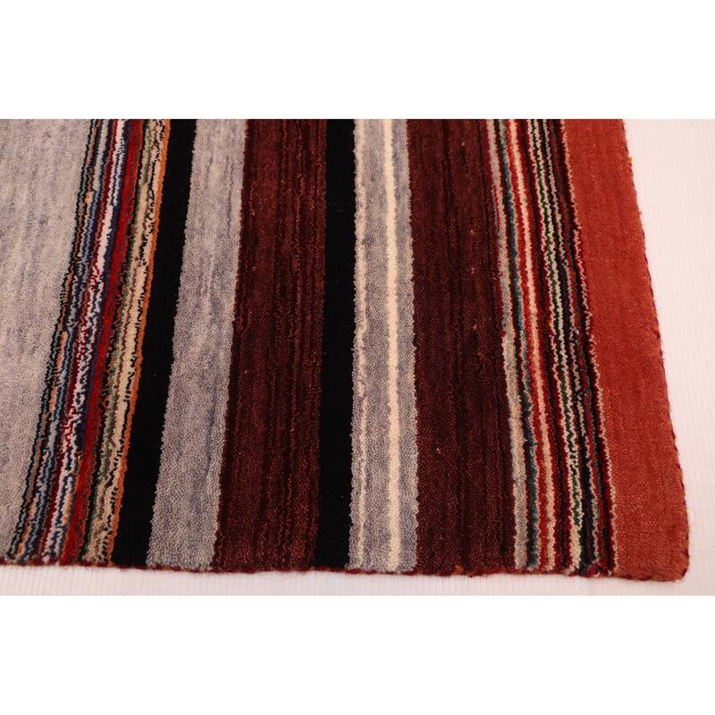 ECARPETGALLERY Hand Loomed Kashkuli Gabbeh Red Wool Rug - 6'4 x 9'7