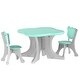 preview thumbnail 1 of 5, Durable 3-Piece Kids Table and Chair Set, Lightweight Design for Play and Learning, Ages 3+ Light Blue