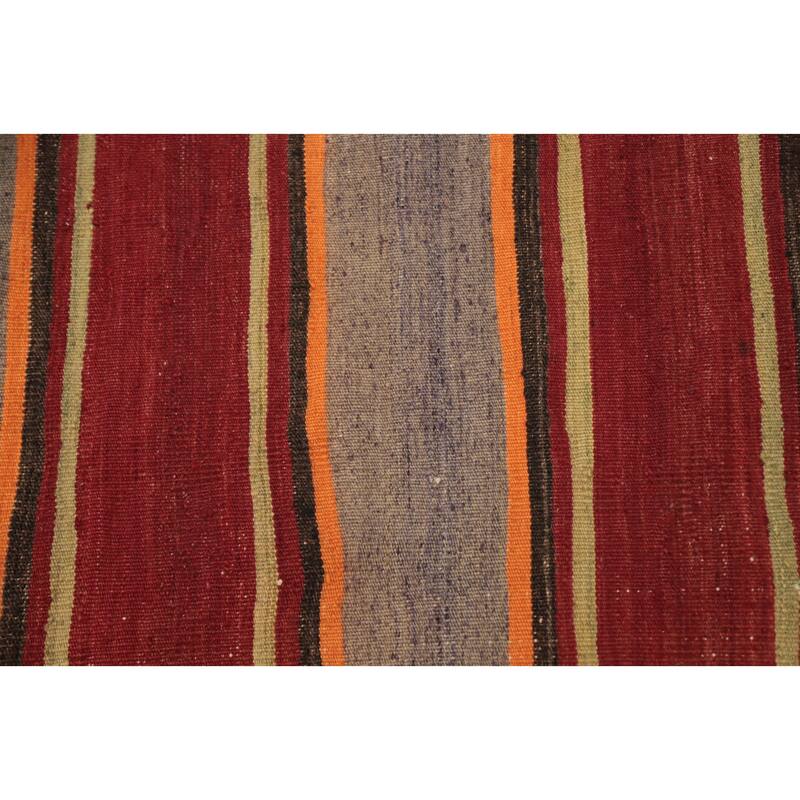 Hand Woven Oriental 100% Wool Carpet Southwestern Geometric Multi-Colored Kilim Area Rug - 7' 8'' X 4' 7''