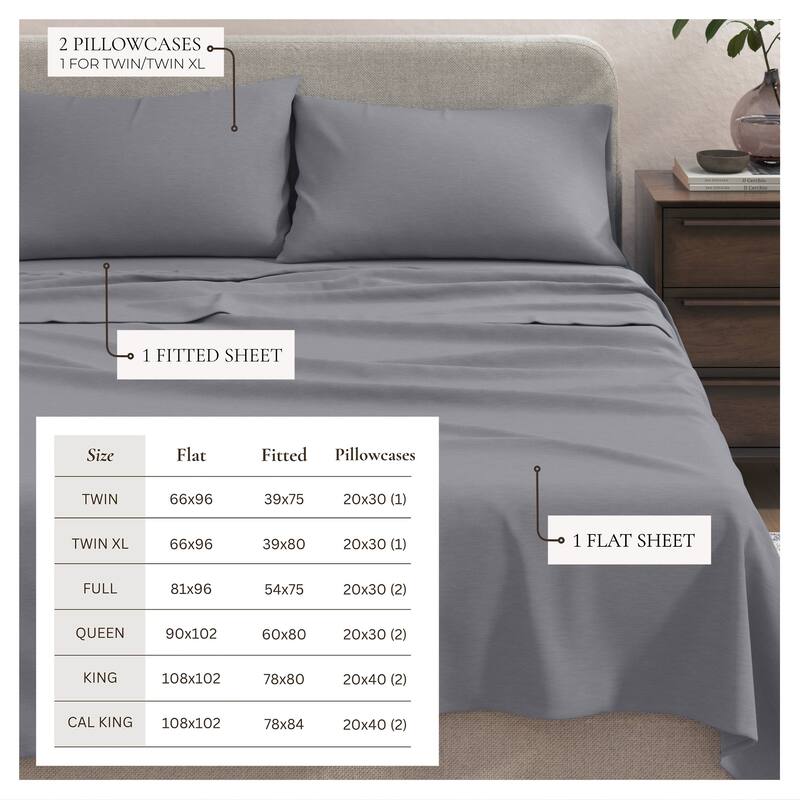 Linery & Co. Heathered Melange Cotton Jersey Knit Sheet Set