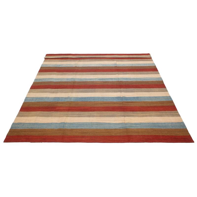 ECARPETGALLERY Flat-Weave Boho Multi Color Wool Kilim - 9'9 x 13'3