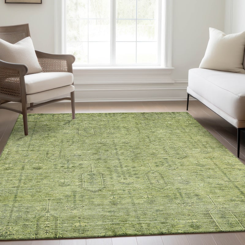 Machine Washable Indoor/ Outdoor Chantille Traditional Distressed Rug