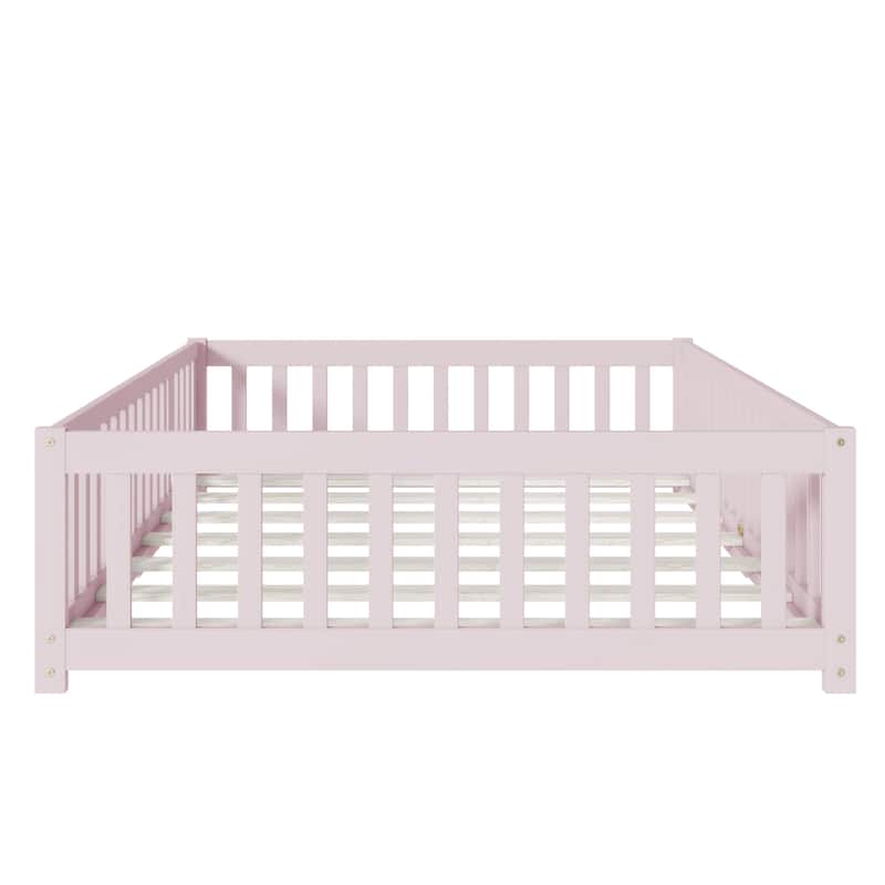 Full Size Floor Bed with Fence and Door