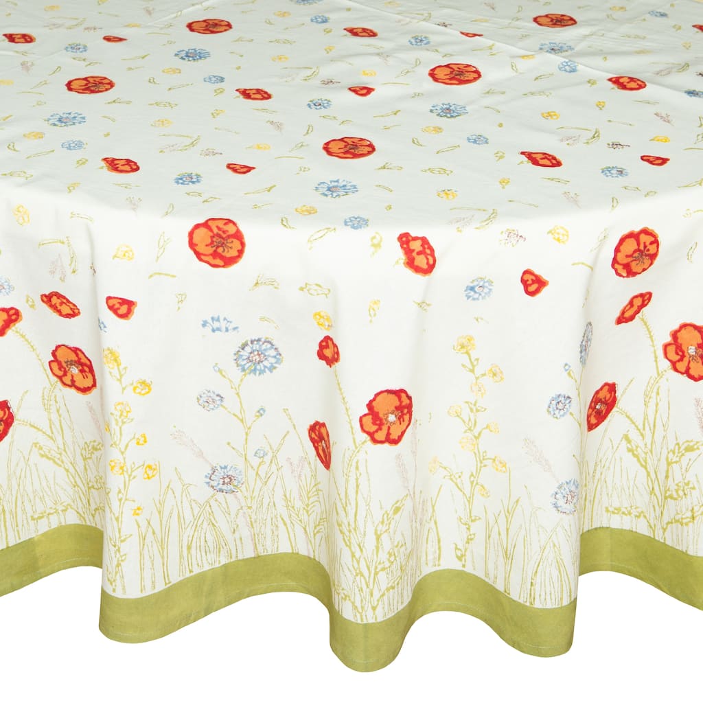 Springfields Multicolored Round Cotton Tablecloth