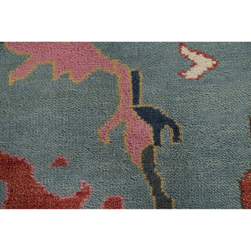 Floral Oushak Indian Area Rug Handmade Wool Carpet - 9'3"x 11'11"