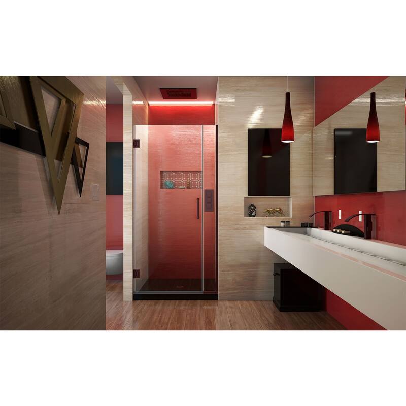 DreamLine Unidoor Plus 34-34 1/2 in. W x 72 in. H Frameless Hinged Shower Door - 34" - 34.5" W