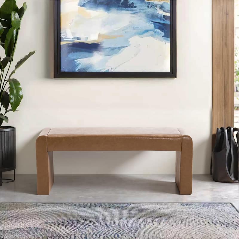 Velvet/Faux Leather Entryway Bench End of Bed Bench Upholstered Modern Window Bench for Dining Room/Bedroom