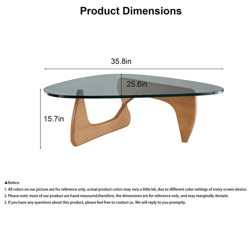 Modern Glass Coffee Table for Outdoor or Indoor End Table in Walnut