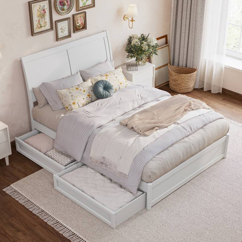 Andorra Platform Bed with Panel Footboard and Storage Drawers