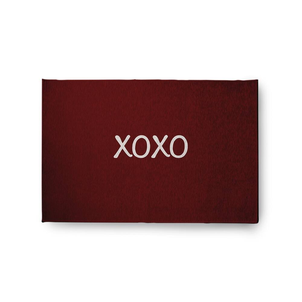 XOXO Valentines Chenille Indoor/Outdoor Rug