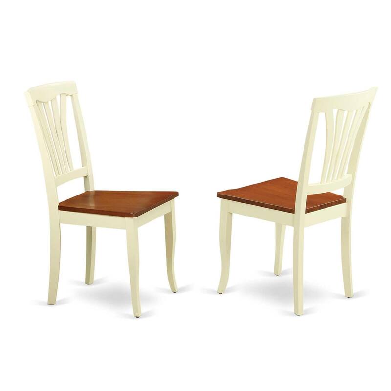 HomeStock 5-Piece Round Buttermilk and Cherry Finish Solid Wood Top Dining table with 4 Chairs with Lattice Back