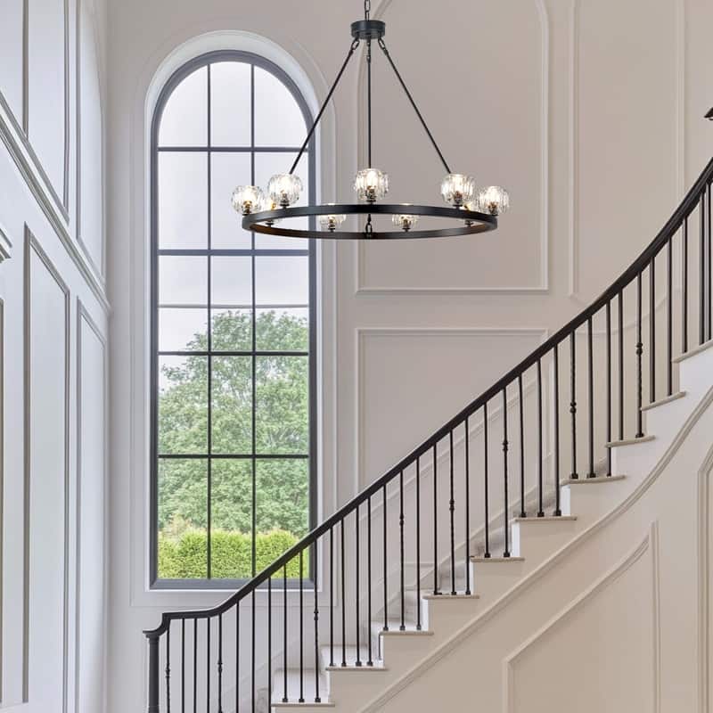 KAYLA 48" 20-Light Double-Layer Crystal Ball Chandelier