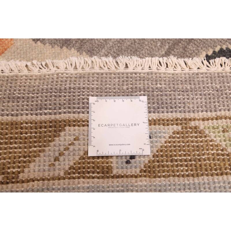 ECARPETGALLERY Hand-knotted Modern Oushak Dark Grey Wool Rug - 8'11 x 11'10