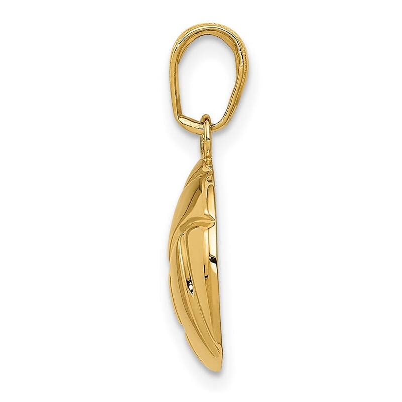 Curata 14k Yellow Gold 18" 13.5mm Polished 2-d Volleyball Pendant Necklace Necklace
