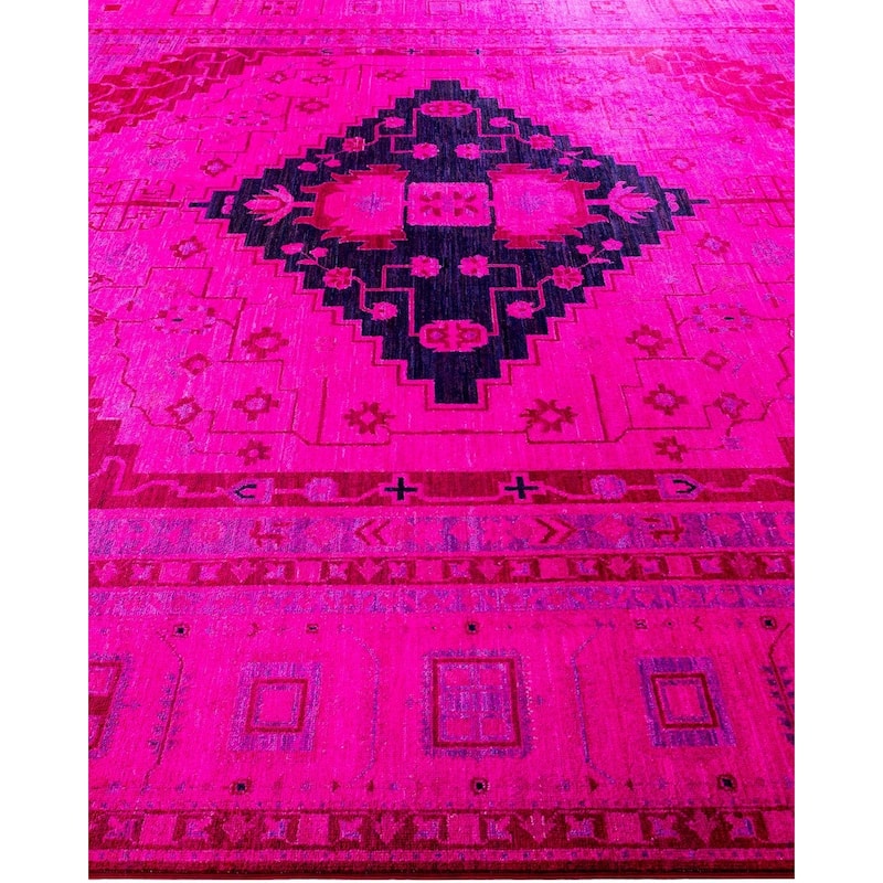 Overdyed, One-of-a-Kind Hand-Knotted Area Rug - Pink - 8' 10" x 12' 3"