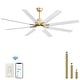 preview thumbnail 107 of 128, Sofucor 52/66/72/76/84Inch Large Ceiling Fan with Dimmable LED Light ,Remote&APP Control,8 Blades for Large Living Room,Porch 66 Inch - Gold with White ABS Blades