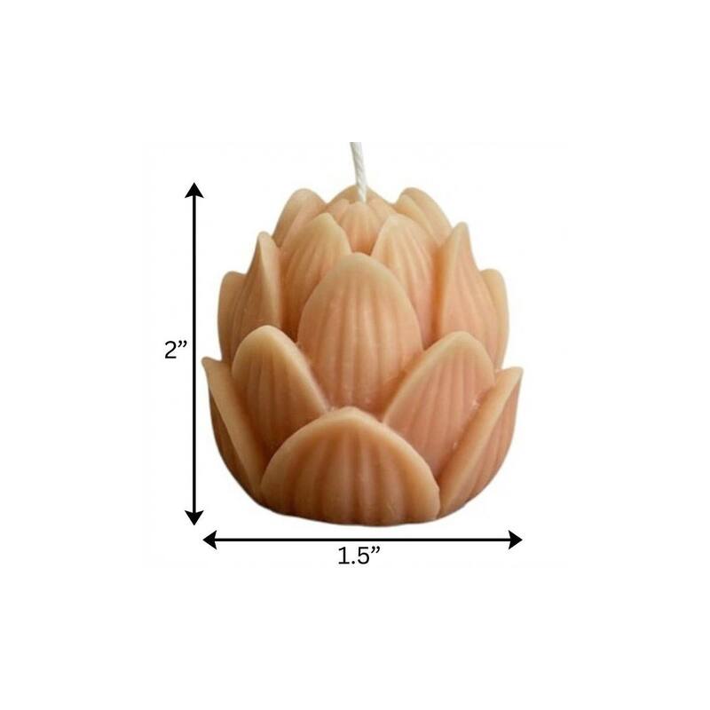 2" Orange Unscented Dimensional Flower Candle
