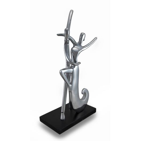 Shop Abstract Dancing Couple Polished Cast Aluminum Statue